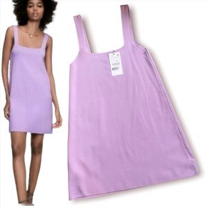 ZARA viral knit shift dress lilac size L - NWT -
